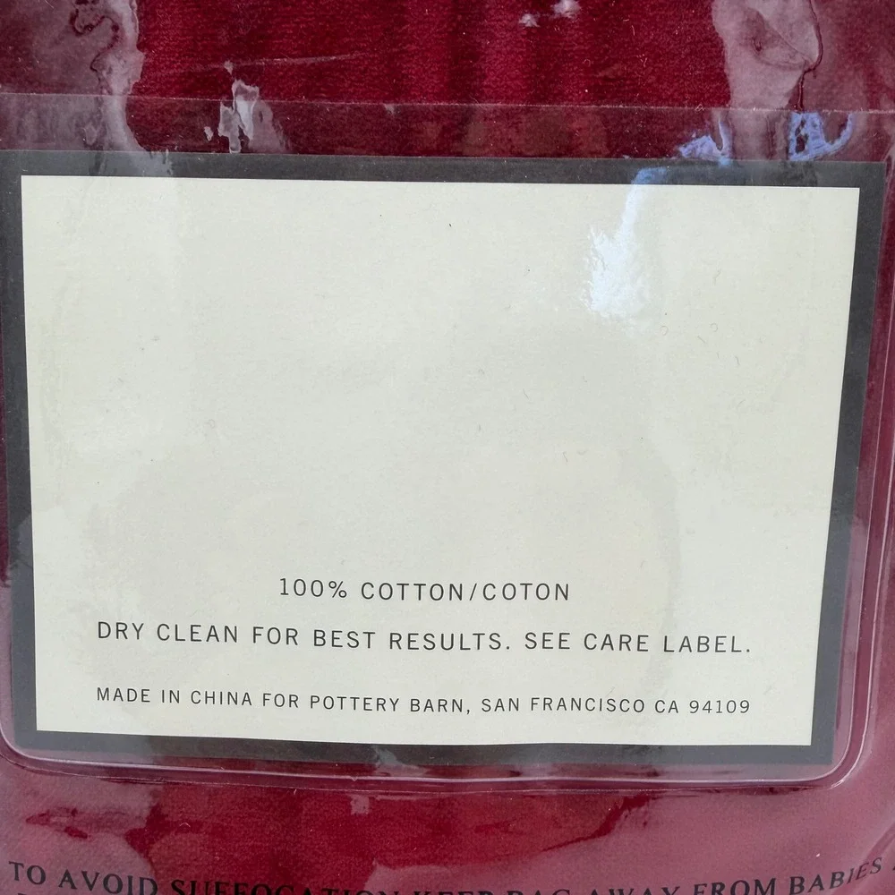 NEW Pottery Barn Megan Armchair Slipcover Burgundy Red Velvet Cotton 9424243